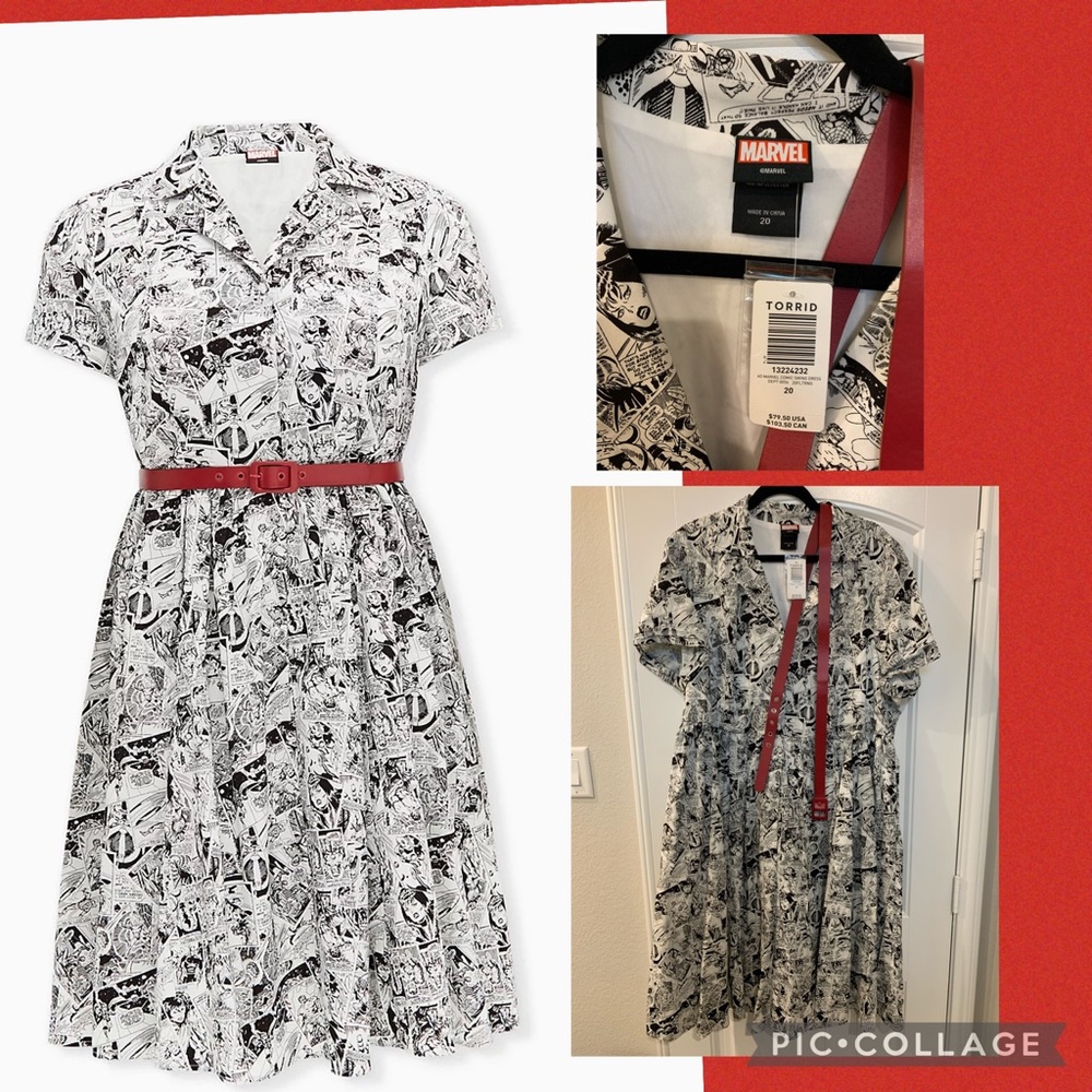 Torrid Marvel Print Swing Dress NWT Size 20